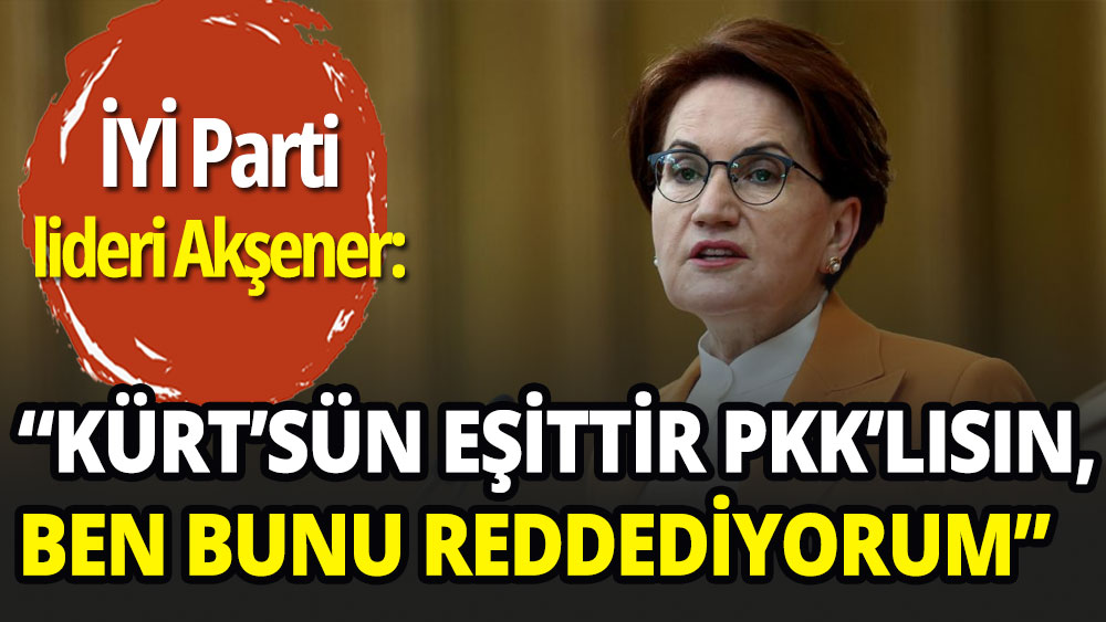İYİ Partili Akşener: Kürt'sün eşittir PKK'lısın, ben bunu reddediyorum