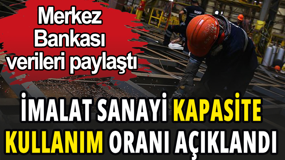 İmalat Sanayii Kapasite Kullanım Oranı açıklandı