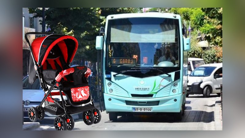 Şoför bebek arabalı yolcuları almadı