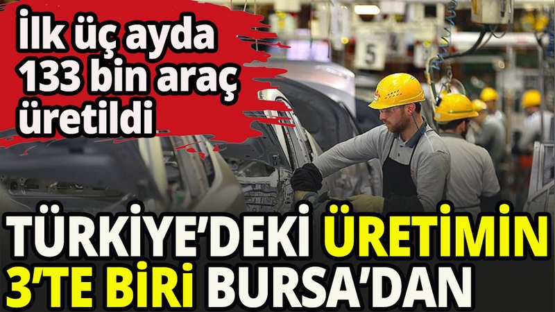 Türkiye'de üretilen araçların 3'te 1'i Bursa'dan