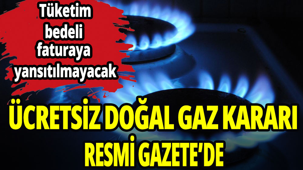 'Ücretsiz doğal gaz' kararı Resmi Gazete'de!