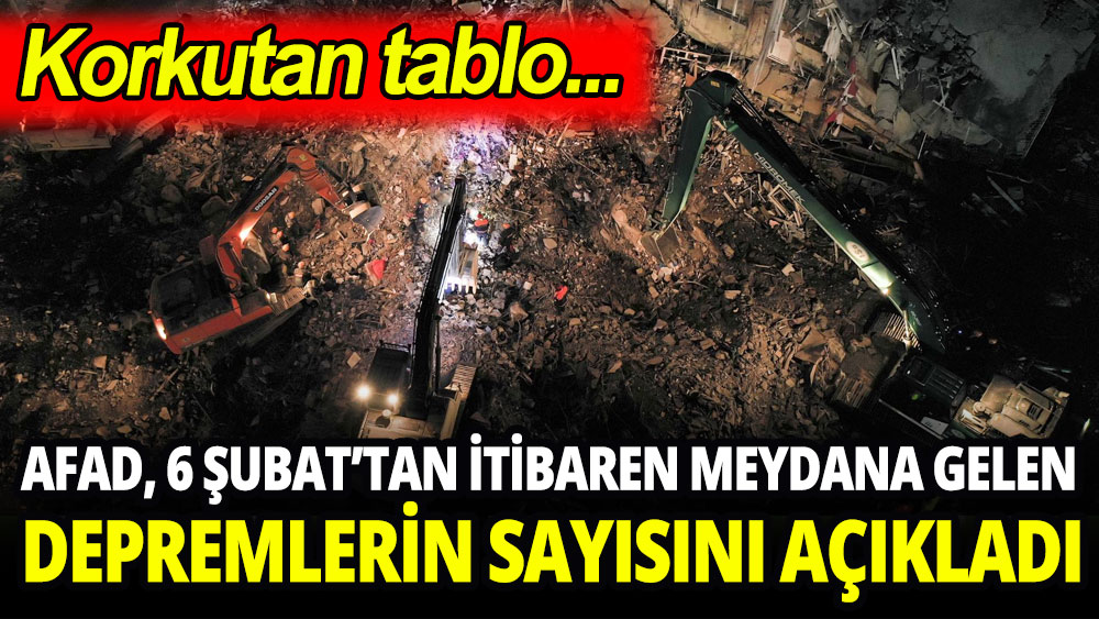 AFAD, 6 Şubat'tan itibaren meydana gelen depremlerin sayısını açıkladı