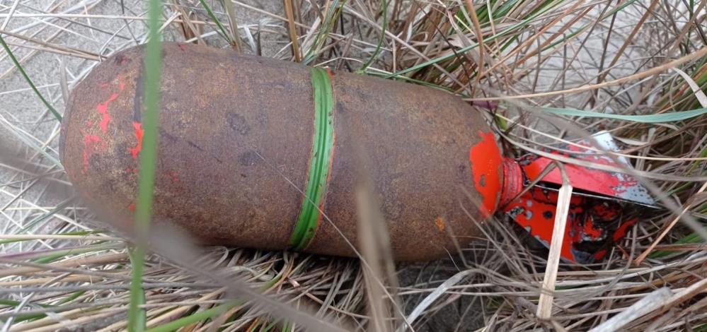 Sahile mühimmat paniği