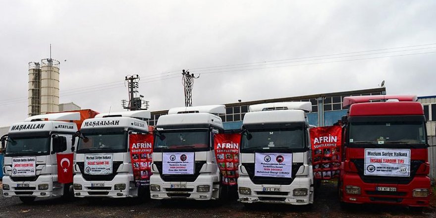 Afrin kırsalına gıda yardımı