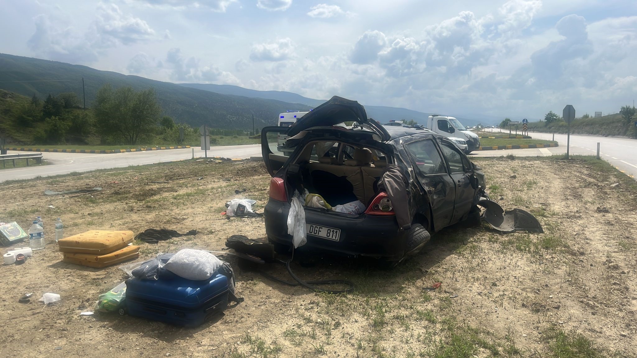 Kastamonu'da kaza: Otomobil takla attı