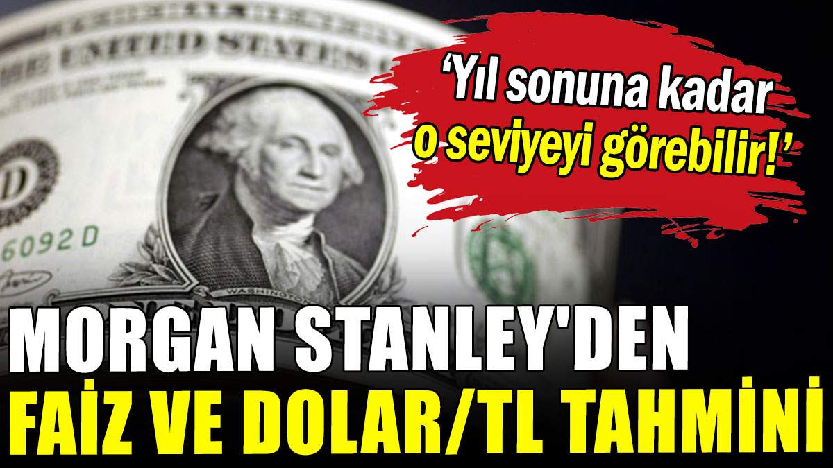 Morgan Stanley'den faiz ve dolar/TL tahmini