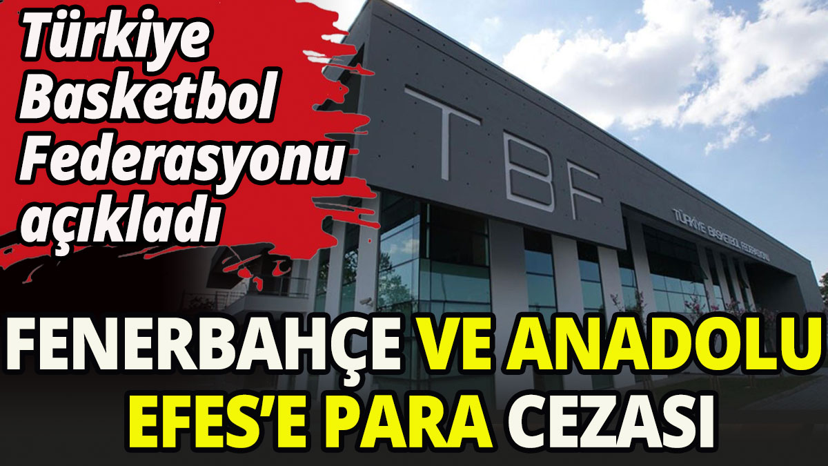 Anadolu Efes ve Fenerbahçe'ye para cezası