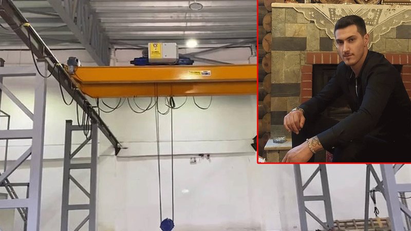 İşçilerin üzerine tavan vinci düştü