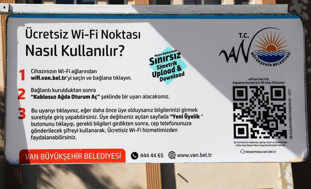 96 noktaya ücretsiz wi-fi hizmeti