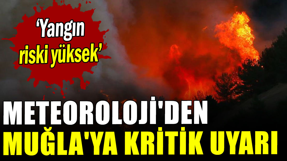 Meteoroloji'den Muğla'ya kritik uyarı: Yangın riski yüksek