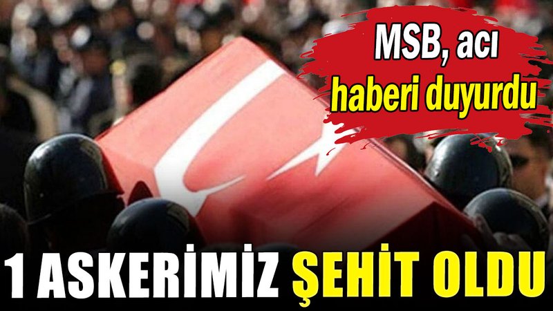 MSB acı haberi duyurdu: 1 askerimiz şehit oldu