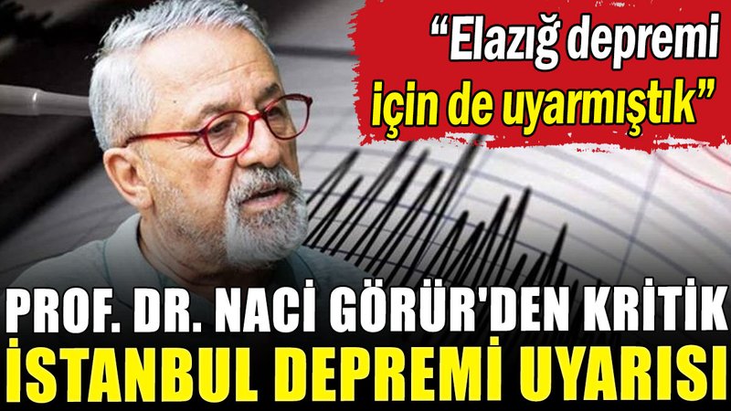 Prof. Dr. Naci Görür'den kritik İstanbul depremi açıklaması