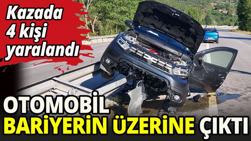 Amasya'da otomobil bariyerlere çıktı