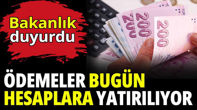 Bakanlık duyurdu! Destek ödemeleri bugün hesaplara yatırılıyor