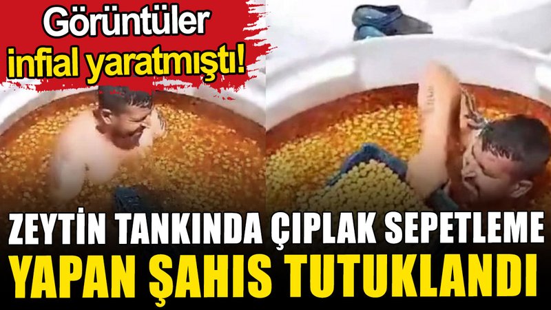 Manisa'da zeytin tankında çıplak sepetleme yapan şahıs tutuklandı