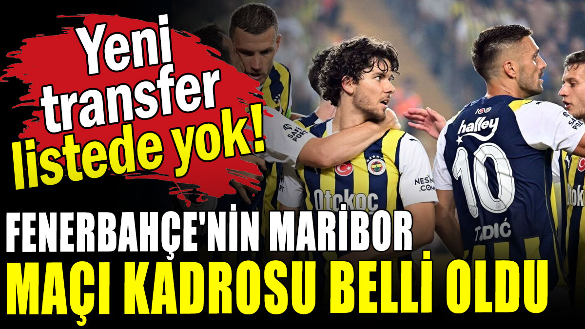 Fenerbahçe'nin Maribor maçı kadrosu belli oldu