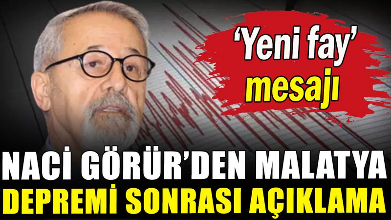 Naci Görür'den Malatya depremi sonrası 'yeni fay' açıklaması