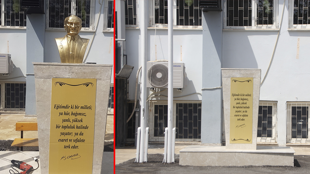 Balyozla Atatürk büstüne zarar veren kişi yakalandı