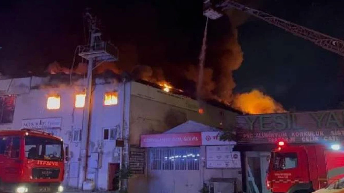 Bursa'da ahşap kapı fabrikasında yangın