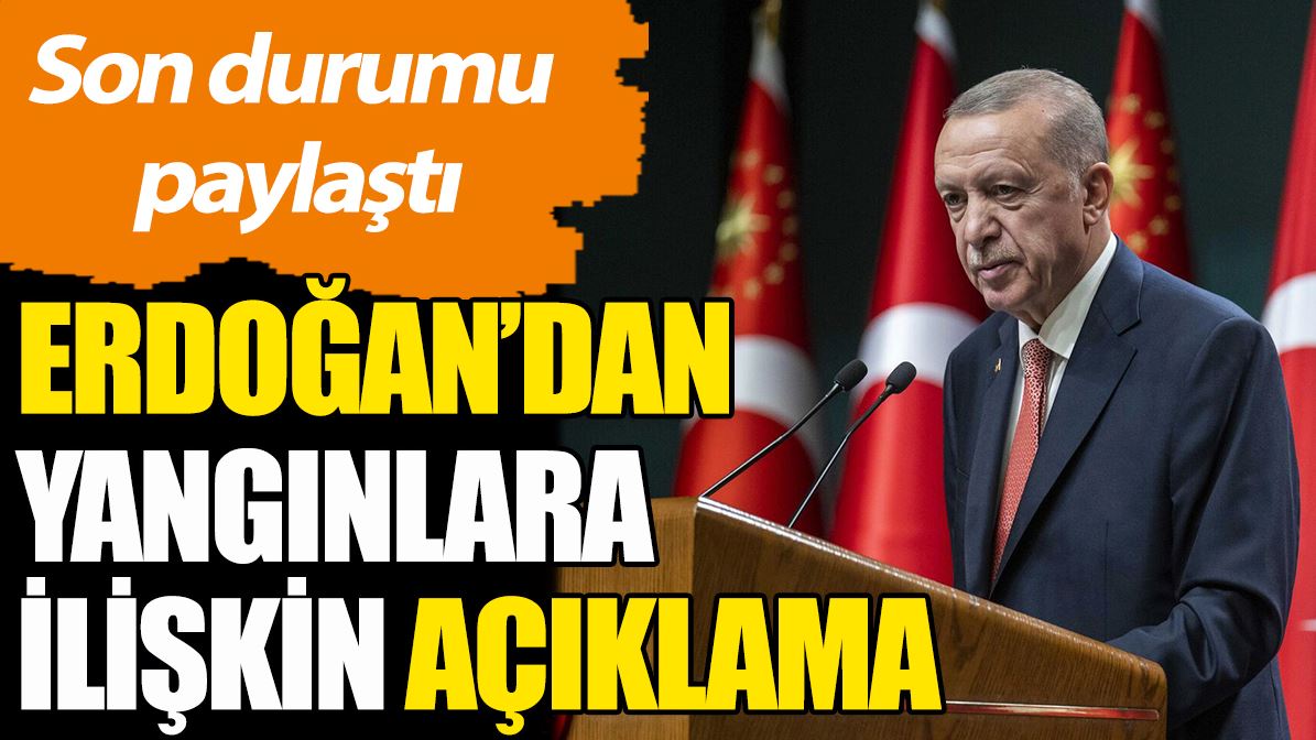Cumhurbaşkanı Erdoğan'dan yangınlara ilişkin açıklama