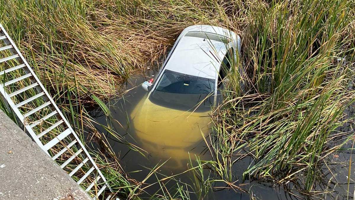 Sakarya'da hareketli dakikalar: Otomobil göle uçtu