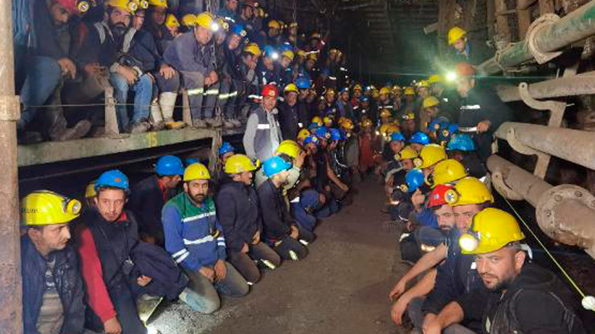 Madencilerin 1 haftalık açlık grevi bitti, oturma eylemi başladı