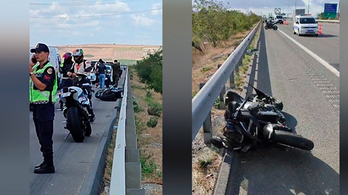 3 motosiklet birbirine girdi! Kaskı fırlayan sürücü öldü