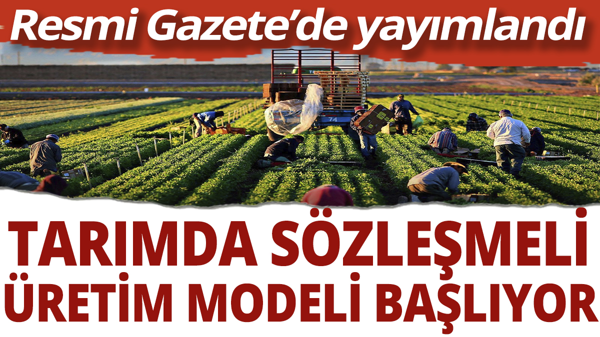 Tarımda "Sözleşmeli üretim modeli" başlıyor! Resmi Gazete’de yayımlandı