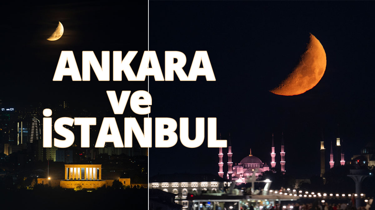 Ankara ve İstanbul'dan 'Ay' manzaraları