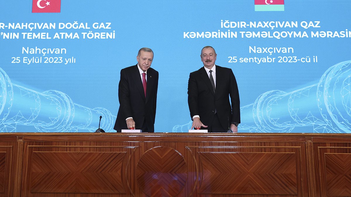 Erdoğan Aliyev buluşması sona erdi! Iğdır-Nahçıvan Doğalgaz Boru Hattı'nın temeli atıldı