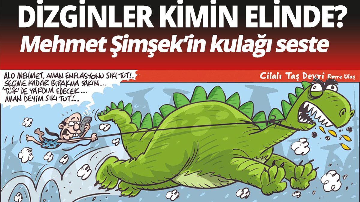 Gözler enflasyon rakamlarında, Mehmet Şimşek'in kulağı ise telefonda... Emre Ulaş'tan efsane karikatür