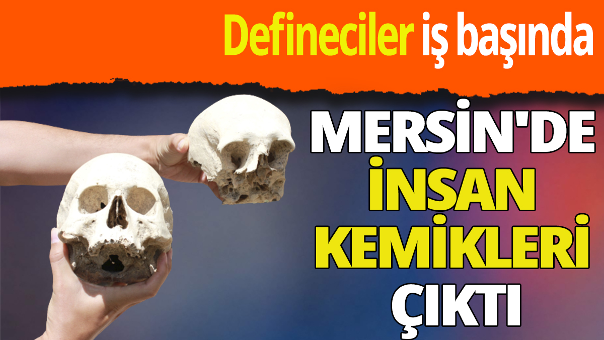 Mersin'de definecilerin tahrip ettiği tarihi yerlerde insan kemikleri çıktı