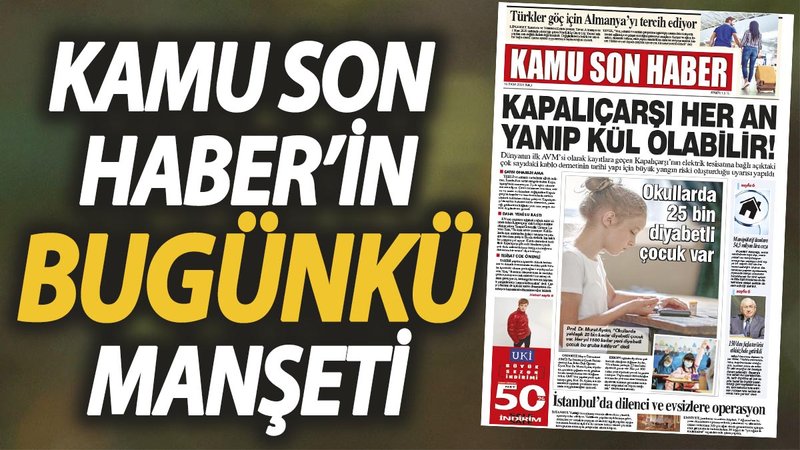 Kamu Son Haber'in birinci sayfası