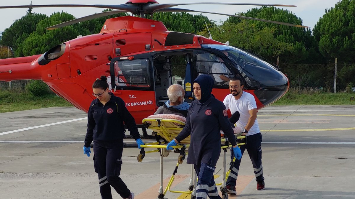 Helikopter ambulans hayat kurtardı