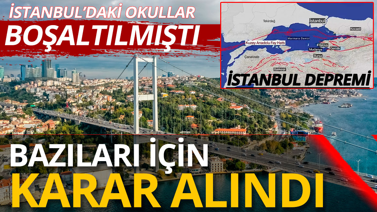 İstanbul'da deprem riski nedeniyle boşaltılan okullarla ilgili adım atıldı!