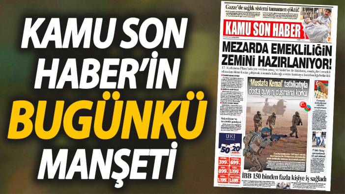 Kamu Son Haber'in birinci sayfası