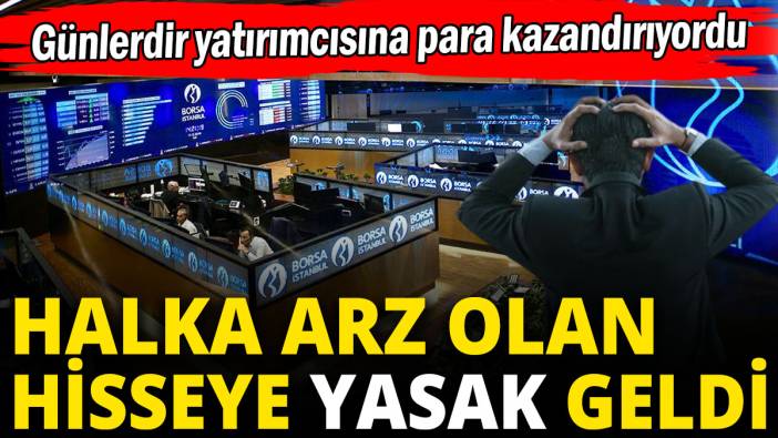 Halka arz olan hisseye yasak geldi: Günlerdir yatırımcısına para kazandırıyordu