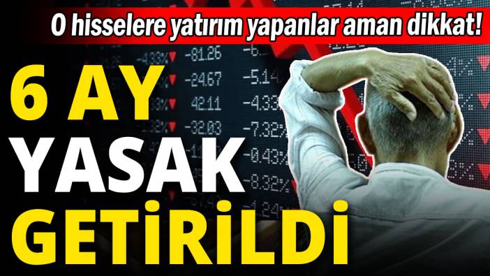 O hisselere yatırım yapanlar aman dikkat: 6 ay yasak getirildi
