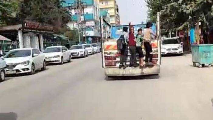 Çocukların tehlikeli yolculuğu kamerada