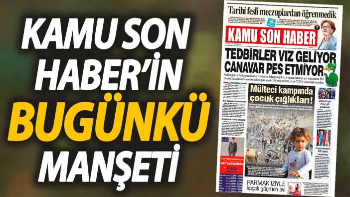 Kamu Son Haber'in birinci sayfası