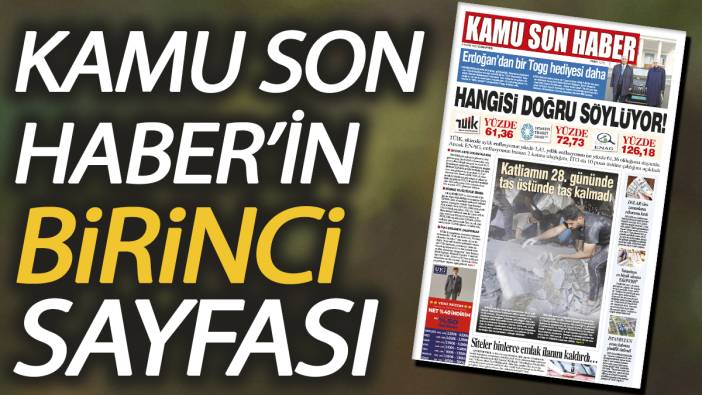 Kamu Son Haber'in birinci sayfası
