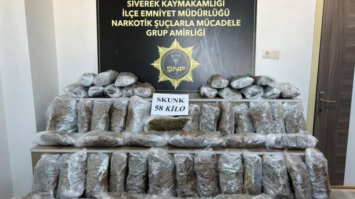 Şanlıurfa’da 58 kilo uyuşturucu yakalandı