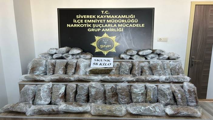 Şanlıurfa’da 58 kilo uyuşturucu yakalandı