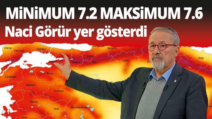 Naci Görür yer gösterdi: Minimum 7.2, maksimum 7.6