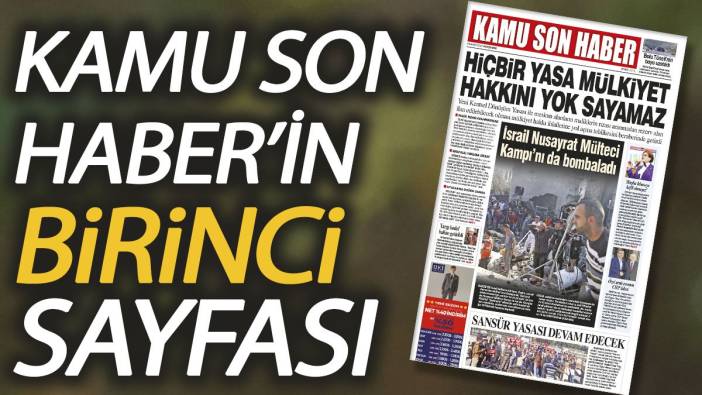 Kamu Son Haber'in birinci sayfası