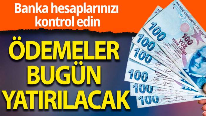 Banka hesaplarınızı kontrol edin: Ödemeler bugün yatırılacak