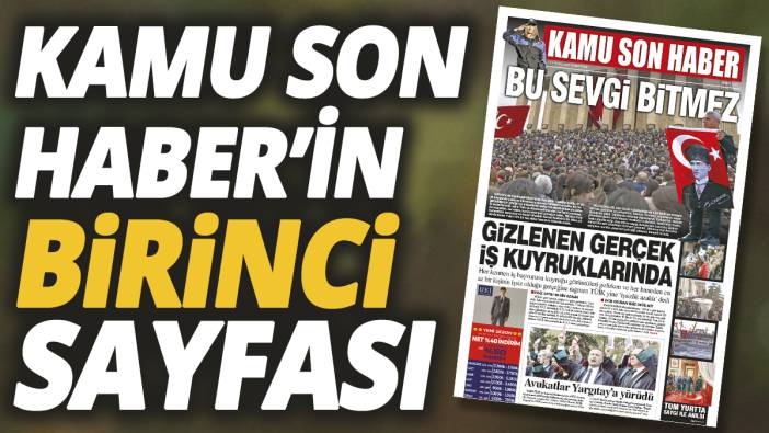 Kamu Son Haber'in birinci sayfası