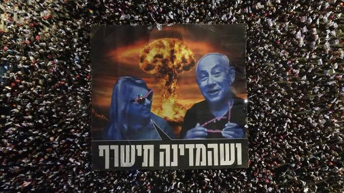 İsrail'in Hayfa kentinde Netanyahu karşıtı protesto düzenlendi
