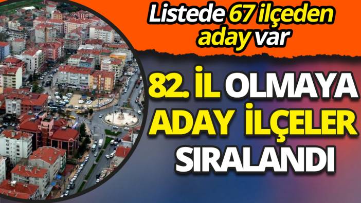 82. İl olmaya aday ilçeler sıralandı! Listede 67 ilçeden aday var