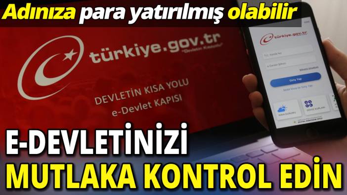 E-Devletinizi mutlaka kontrol edin! Adınıza para yatırılmış olabilir